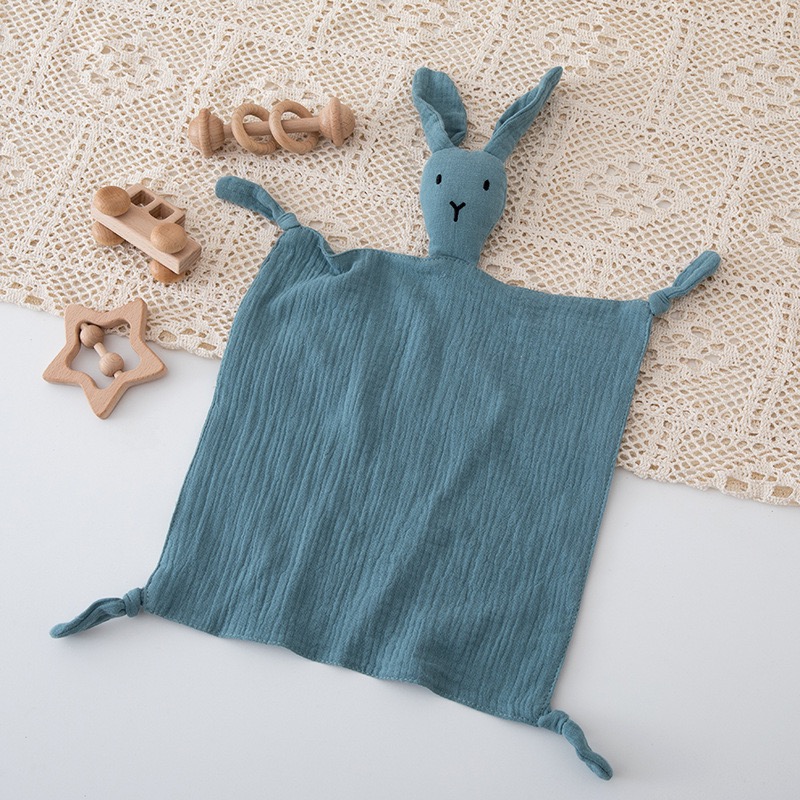 Soft Printed Floral Muslin Bunny Baby Security Blanket Rabbit Sleep Soother Toy Newborn Cotton Gauze Comfort Cuddle Towel
