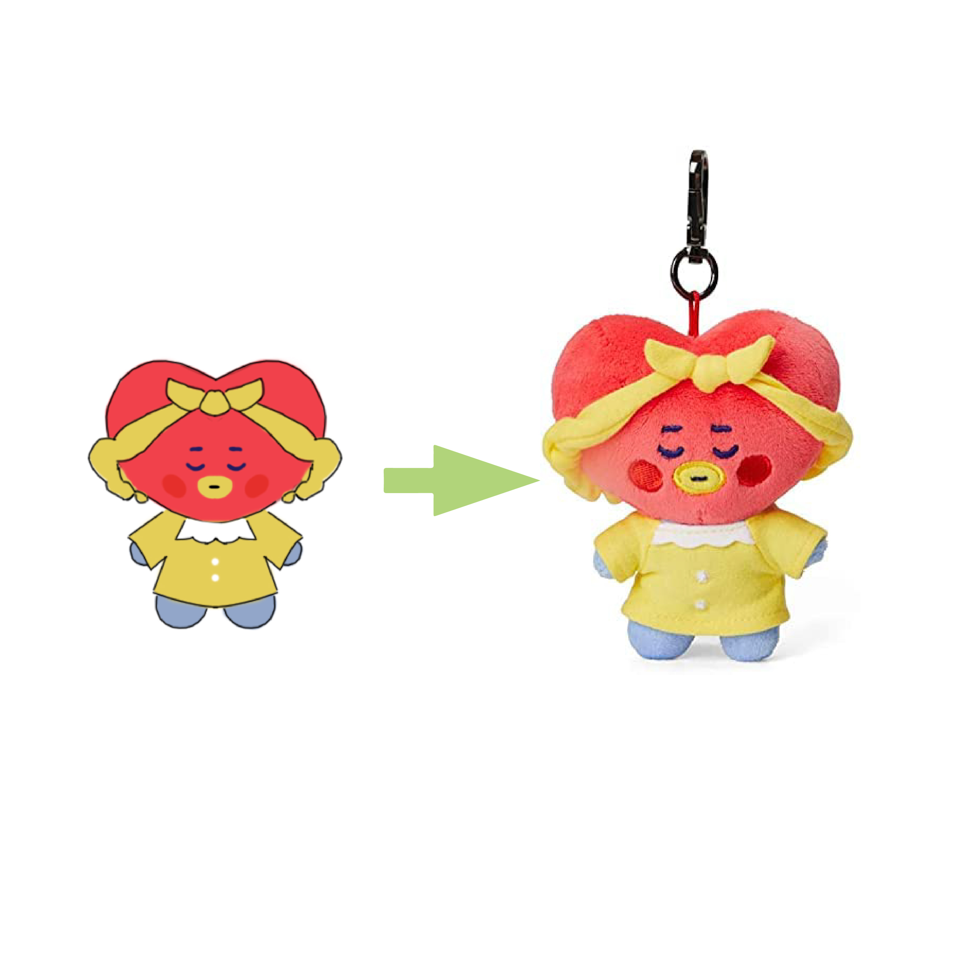 Customizable Animal Face Toy Character Keychain Toy Custom logo Custom Colour Keychain Plushie Toy for Gift