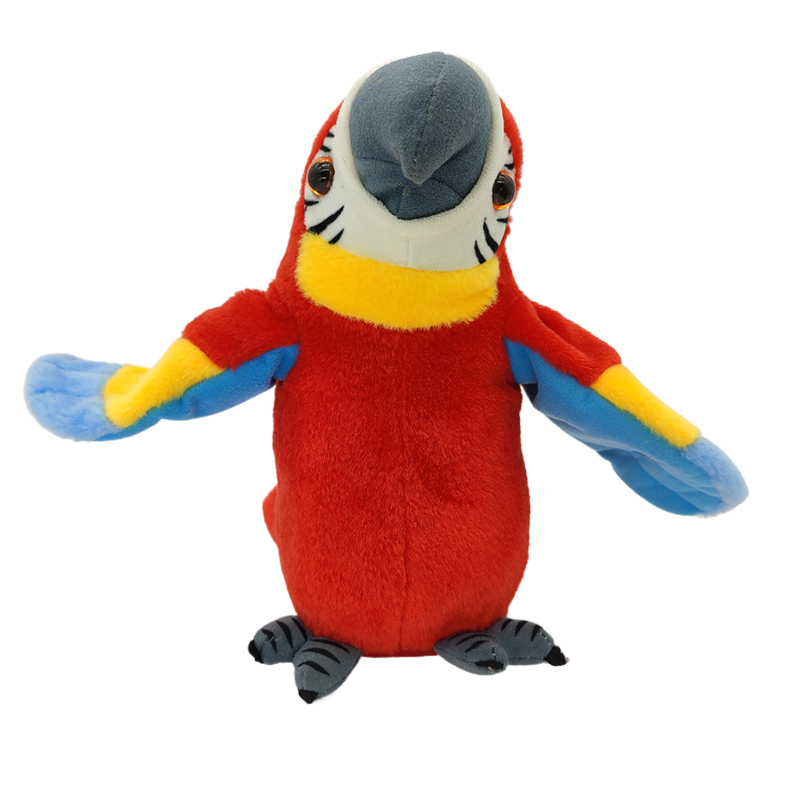 Electric Talking Parrot Stuffed Plush Toy Custom Plush Toy Bird Recording and Repeating Moving Talking Parrot Toy