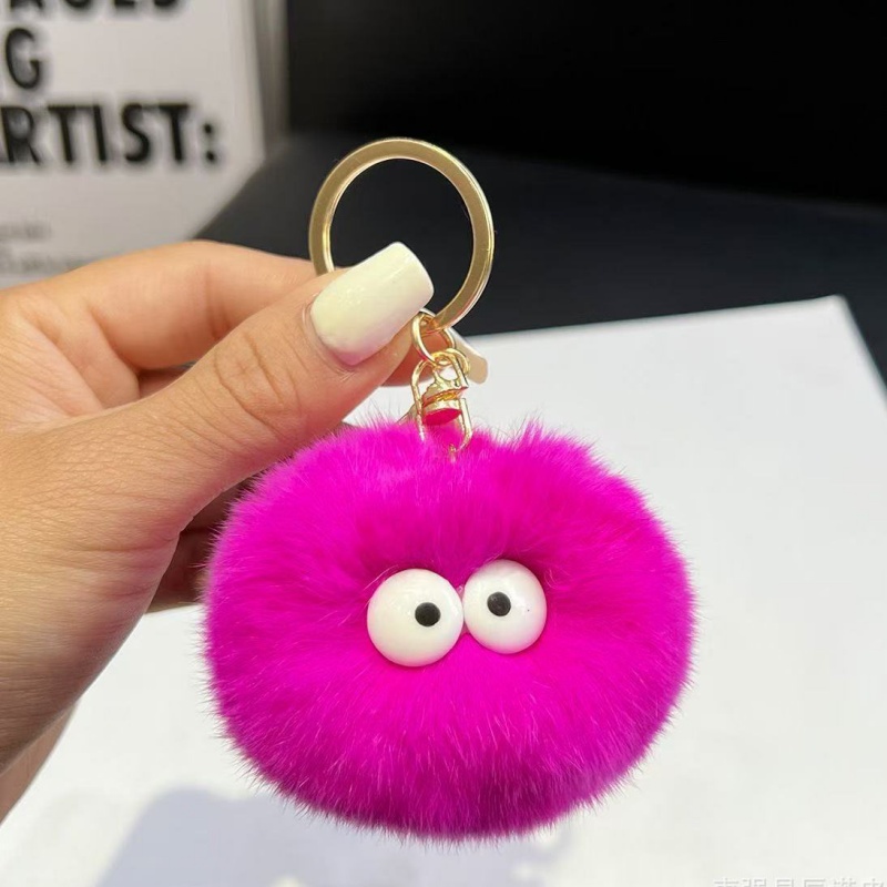 Colorful Character Keychain Soft Fabric Plush Doll Key Chain with Metal Clip Kids Backpack Pencil Case Accessory Party Favor