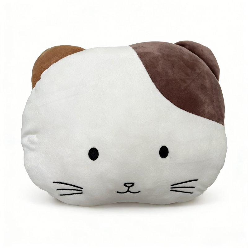Cute Calico Cat Plush Throw Pillow Soft Stuffed Kitten Decorative Cushion for Kids &amp; Sofa