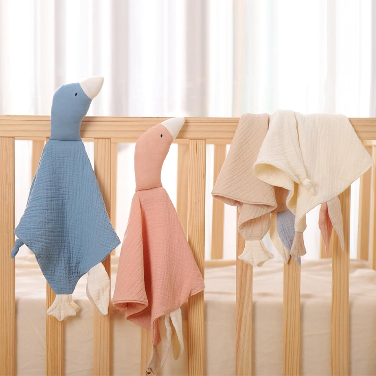 organic cotton crepe safety newborn sleep toys baby soothing towel Comforter Lovey baby Muslin Security Blankets