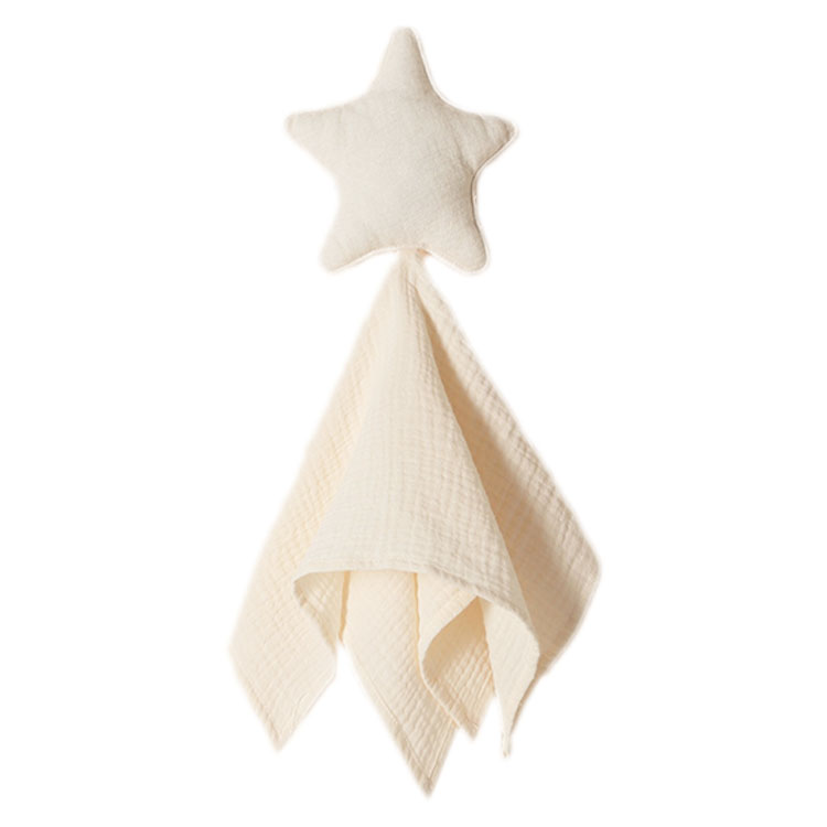 Comforting Sleep Gifts Custom Moon Star Toy Ins Lovey Baby Security Muslin Blanket for Babies