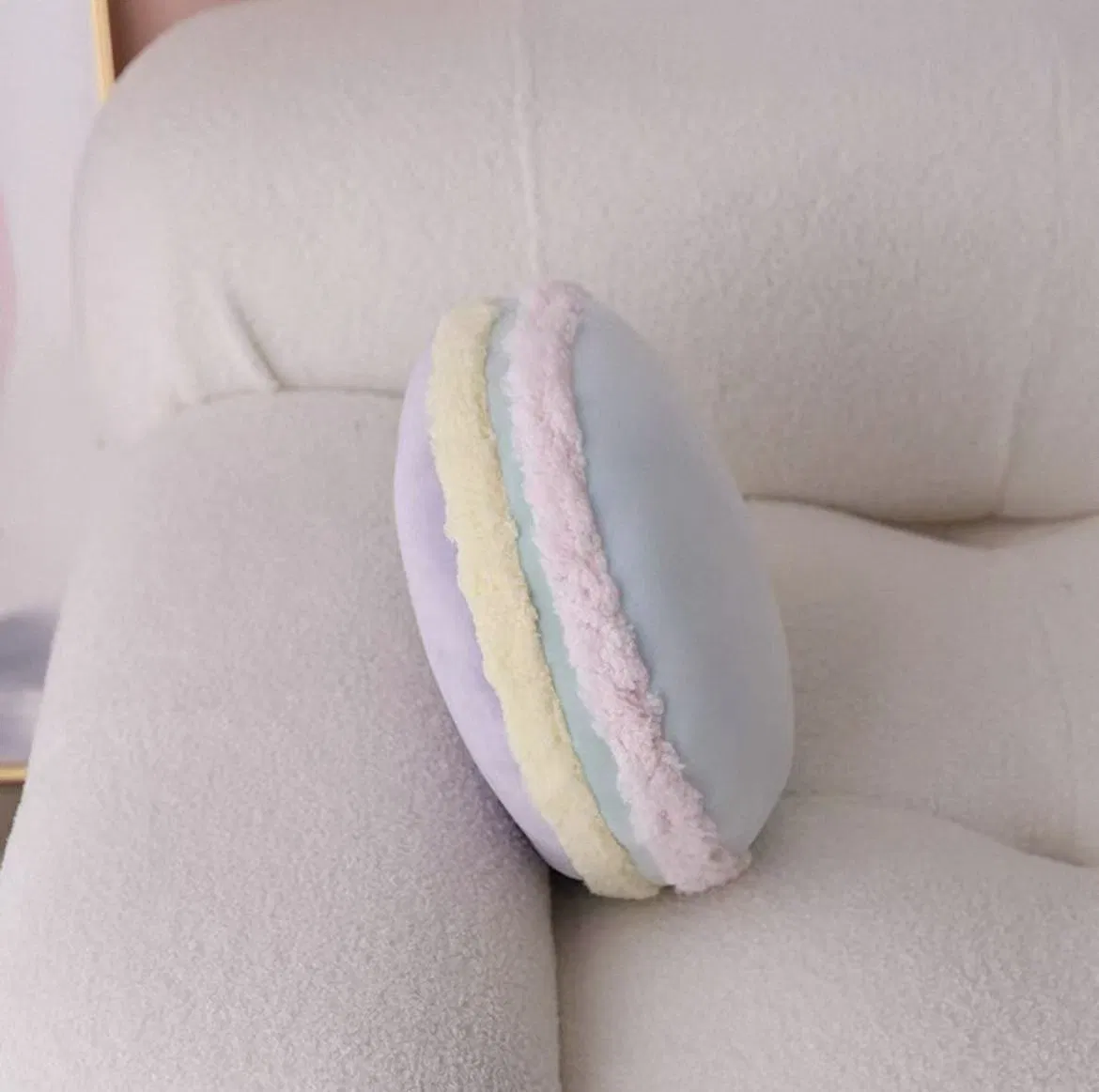 Macaron Pillow Blanket Set Plush Huggable Cushion with Throw Inside