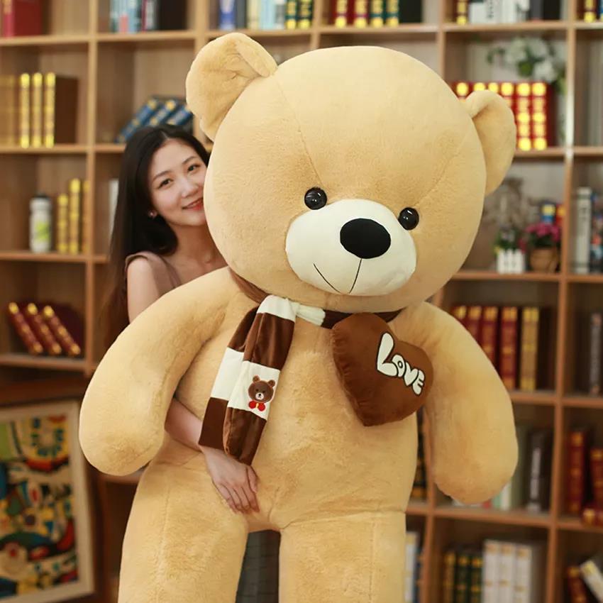 Big Size Teddy Bear Skin Doll Animal Soft Plush Toy Large Size Huge Giant Stuffed Big Teddy Bear Plush Toy Valentine Day Cute