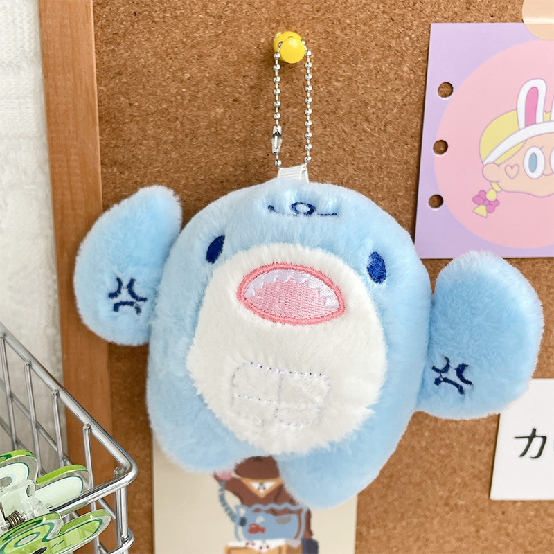 Mini Soft Shark Plush Keychain Toy Tiny Stuffed Animal Backpack Clip on Sea Keychain Stuffed Toys Plush Doll