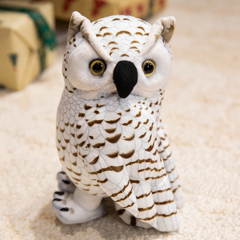 Wholesale Realistic Owl Plush Toy Cute Snowy Owl Stuffed Animal Soft Simulation Bird Plushie for Home Decor
