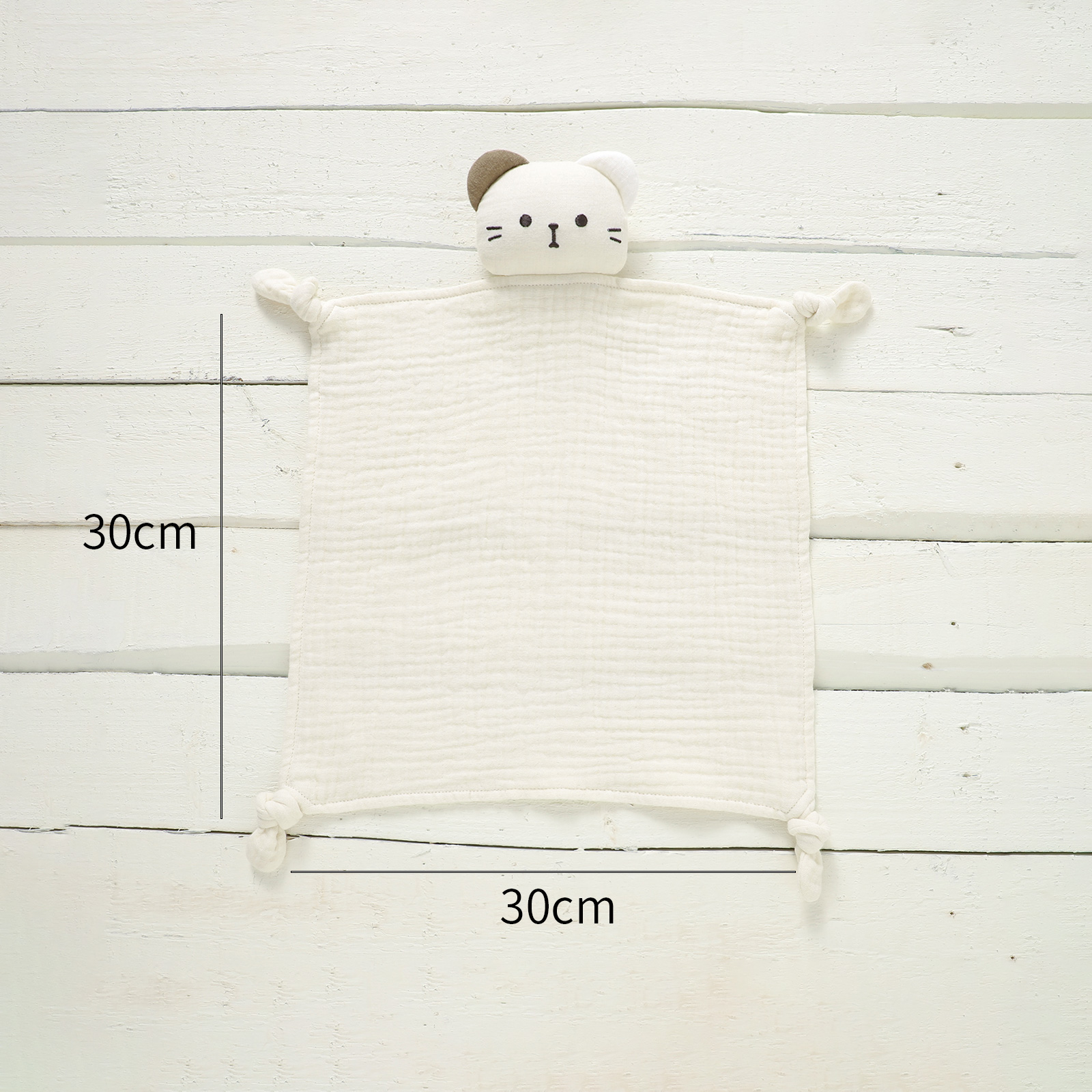 30x30cm Bear Baby Lovey Security Blanket Knotted Muslin Gauze Newborn Soothing Towel Infant Sleeping Comforter Comfort Blanket