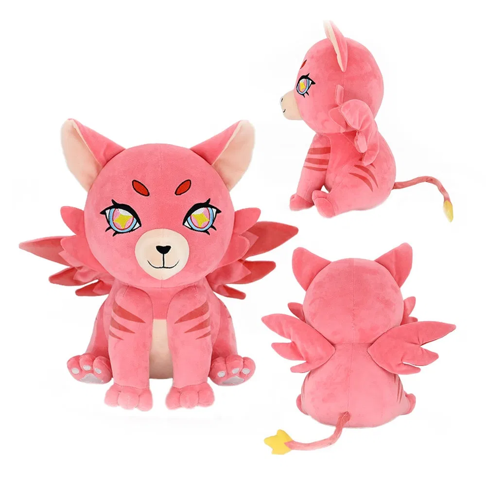 Eco Friendly Pink Plush Toy Soft Sitting God Beast Lion Holiday Customized Gift