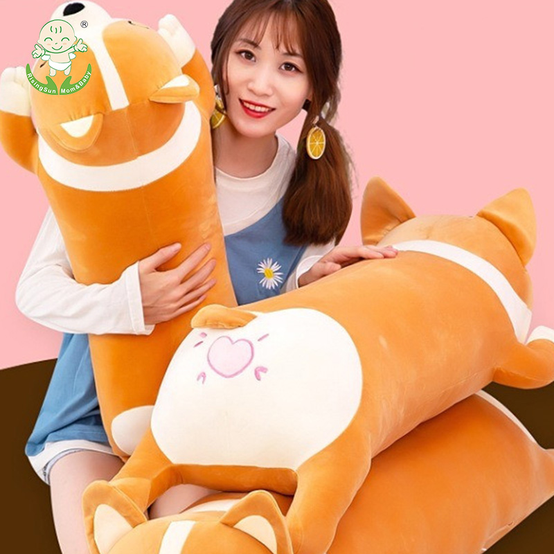 Corgi Dog Plush Toy Big Long Corgi Throw Pillow Clamp Leg Hug Big Stuffed Animal Doll Soft Fabric Decorations Valentine's Day