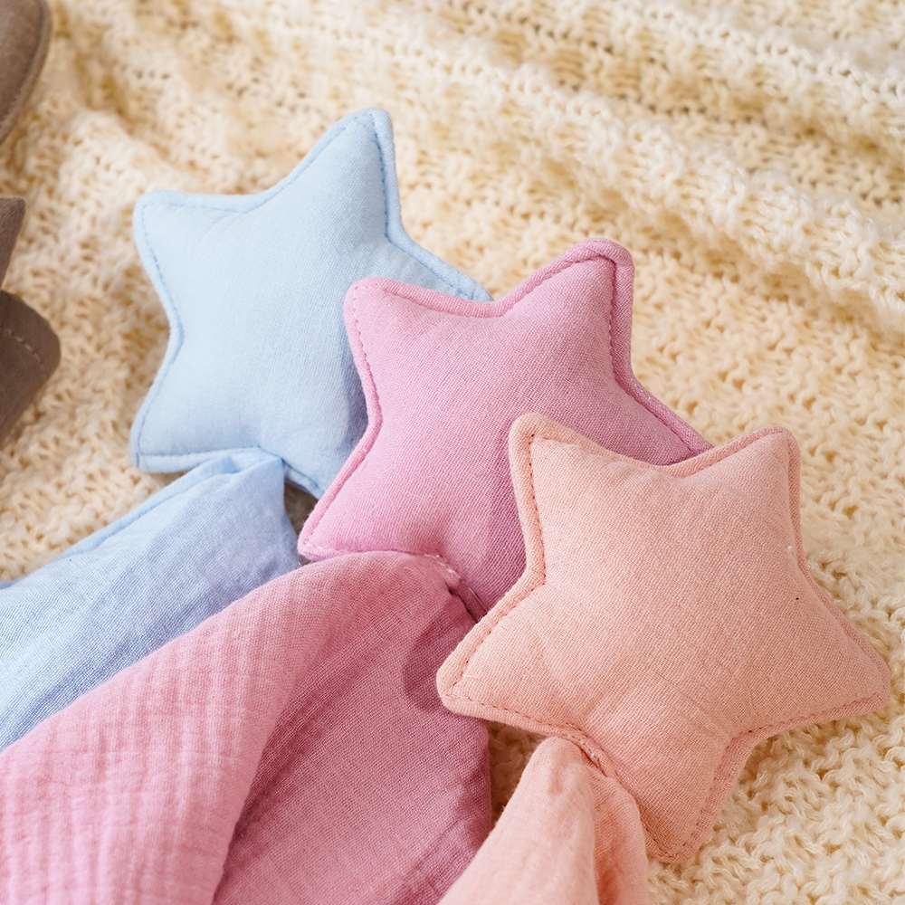 Happyflute Solid Soothing Towels 100% Cotton Muslin Cozy High-quality Security Blanket for Newborns
