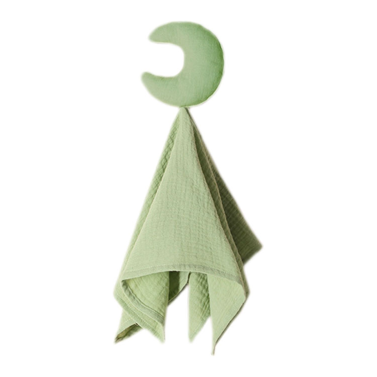 Comforting Sleep Gifts Custom Moon Star Toy Ins Lovey Baby Security Muslin Blanket for Babies