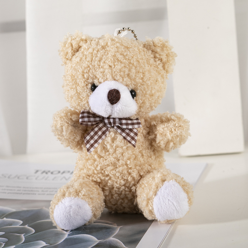 Custom Mini Unisex Bear Keychain Embroidered Plush Backpack Clip Stuffed Animal Teddy Bear Doll Peluches Gift