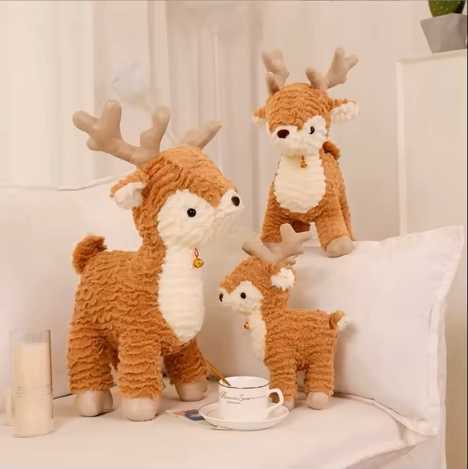 Custom Christmas Brown Elk Toy Animal Stuffed Toys Plush Toys Holiday Gift
