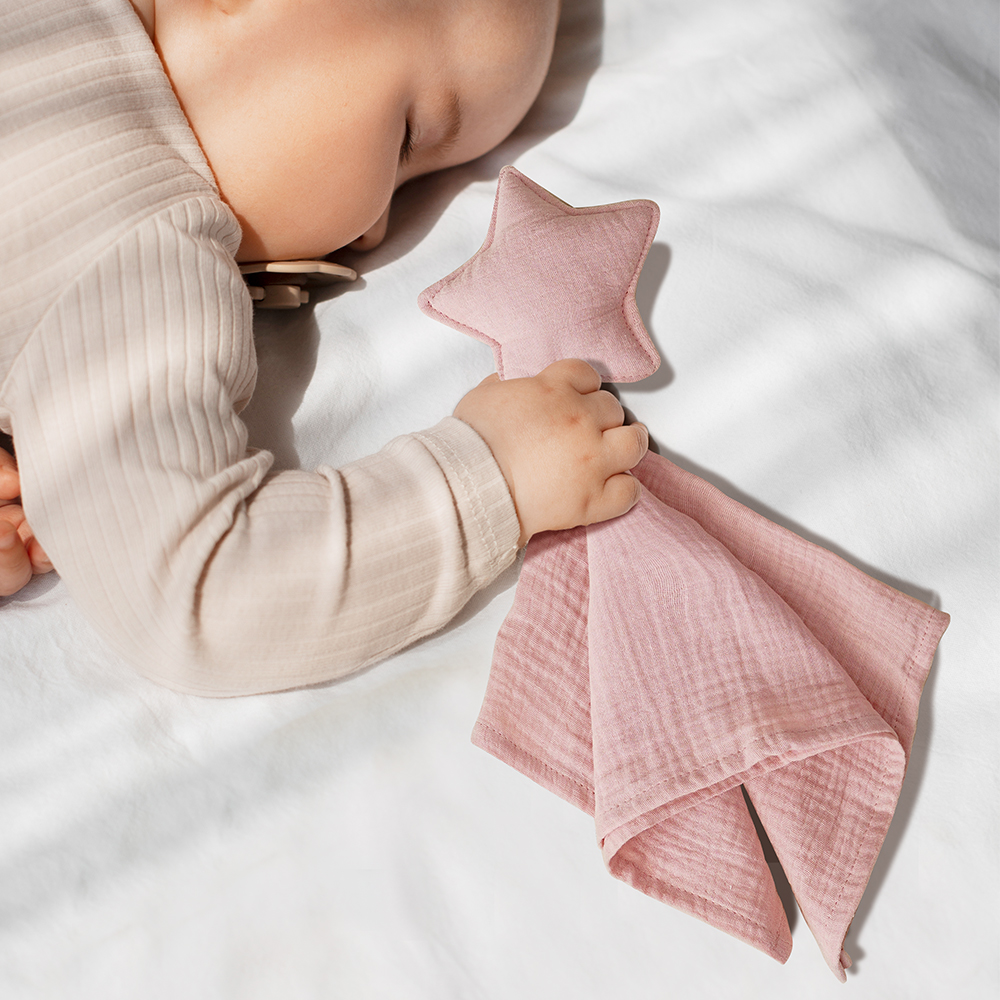 Happyflute Solid Soothing Towels 100% Cotton Muslin Cozy High-quality Security Blanket for Newborns