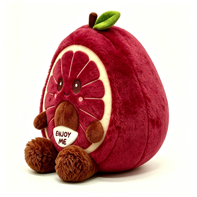 Cute Blood Orange Plush Toy Soft Stuffed Fruit Pillow for Kids Stress Relief Unisex 3 Years and Above