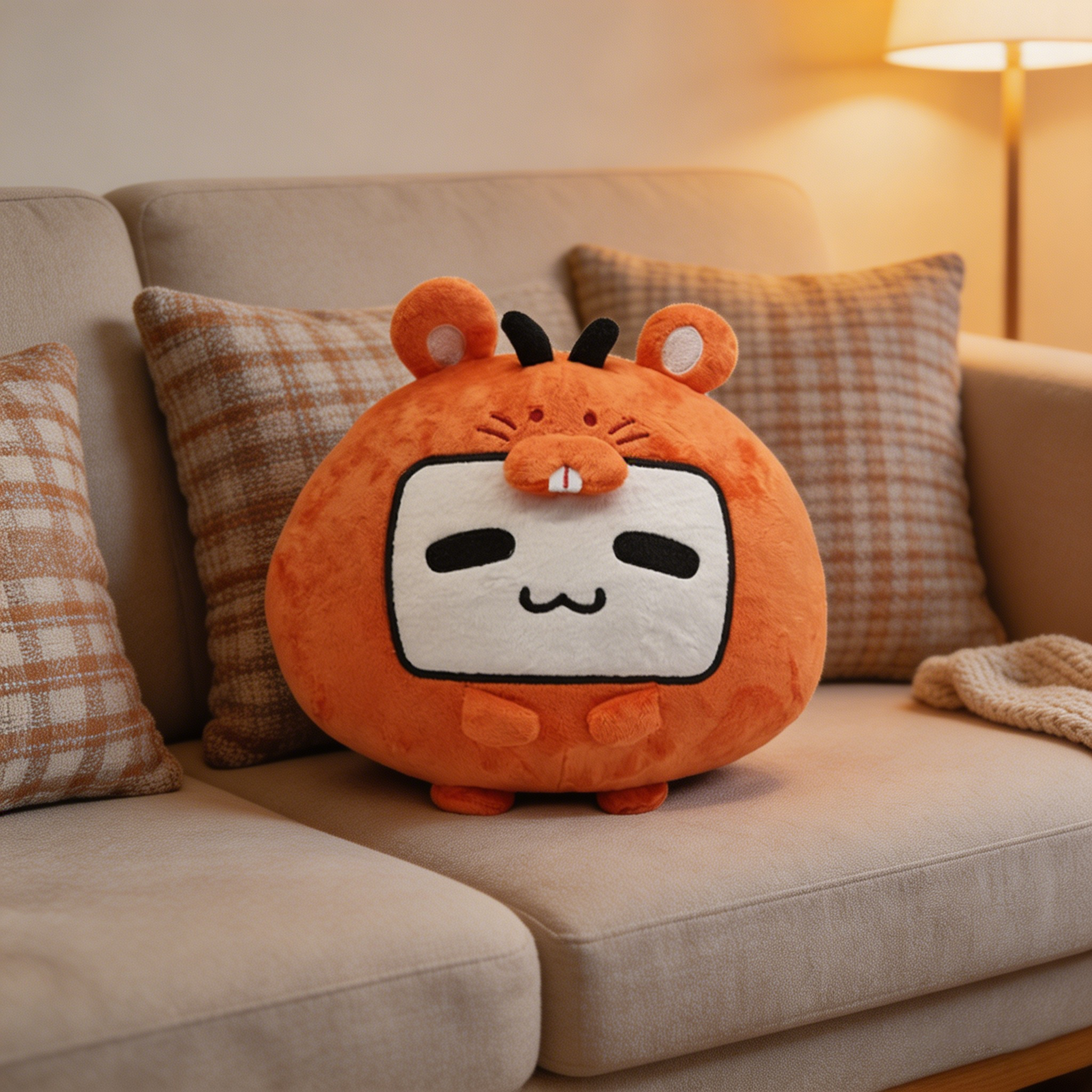 Cartoon Plush Pillow Customized Soft Cute B Station Small TV Can Print LOGO Activity Giveaway/IP Fans Around Batch Customization