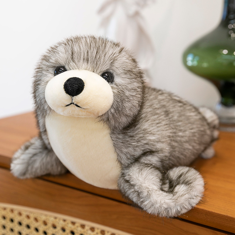 CHIQUE Simulation Sea Lion Plush Toy Soft Realistic Fur Seal Stuffed Plush Toys Birthday Gifts for Kids