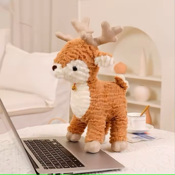 Custom Christmas Brown Elk Toy Animal Stuffed Toys Plush Toys Holiday Gift