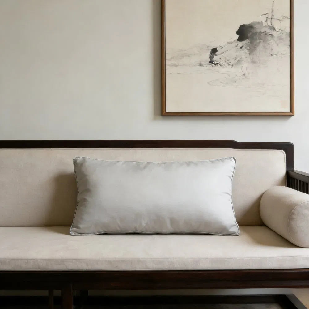 White Rectangular Throw Pillow Insert Soft Plush Cushion Filler for Sofa &amp; Bedroom