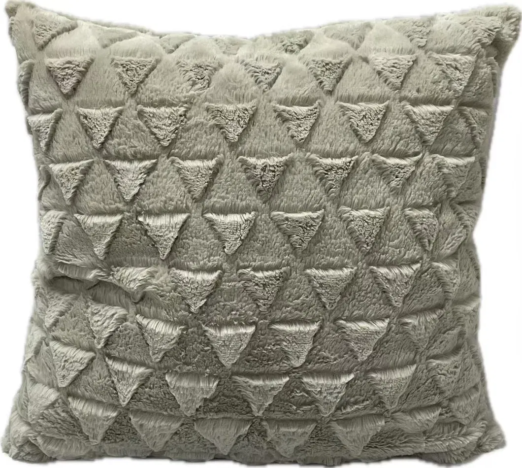 Beige Super Soft Plush Fluffy Decorative Throw Pillow