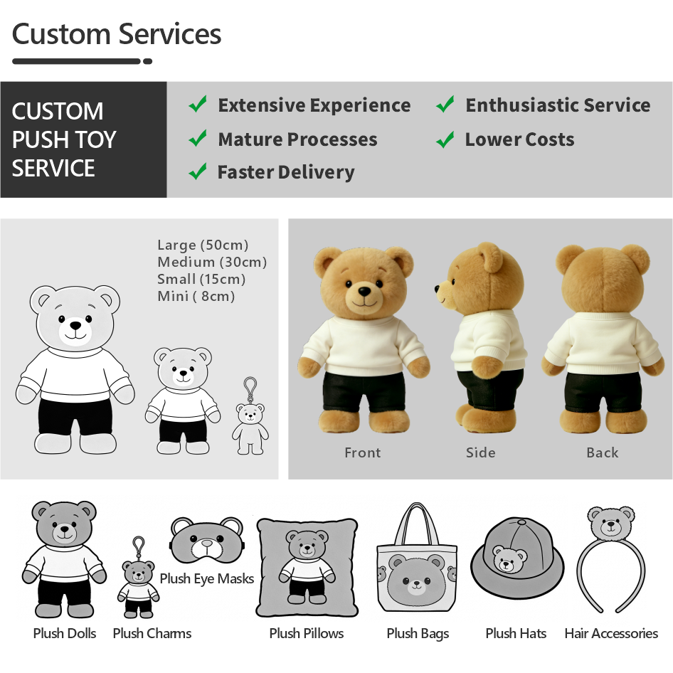 OEM Customized Large Teddy Bear Plush Toy Kids Toys With PP Cotton Filling And Soft Material For Ages 14+ Party Use