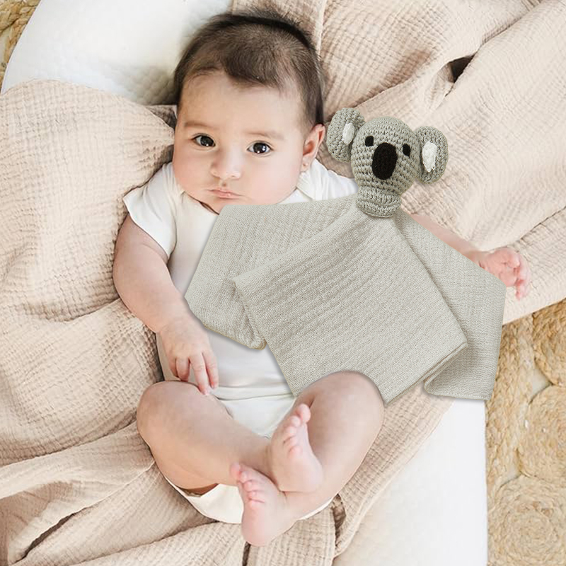 Animals Security Blanket, Soft Lovey Unisex Lovie Baby Gift for Newborn Boys and Girls Snuggle Toy Stuffed Animal
