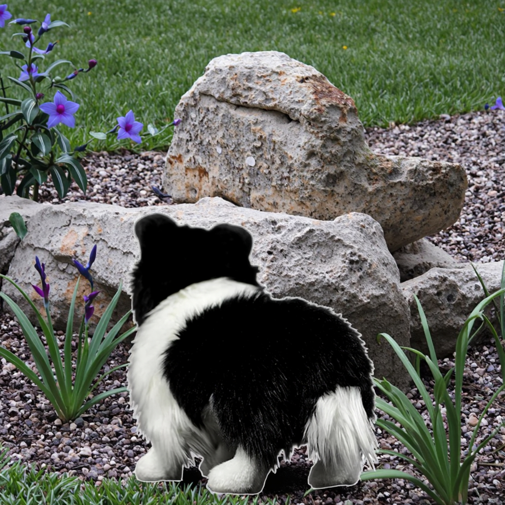 Customized Plush Border Collie Dog Stuffed Animal Toy-Realistic Long Haired Black PP Cotton Filled Polyester Material 15 Inch