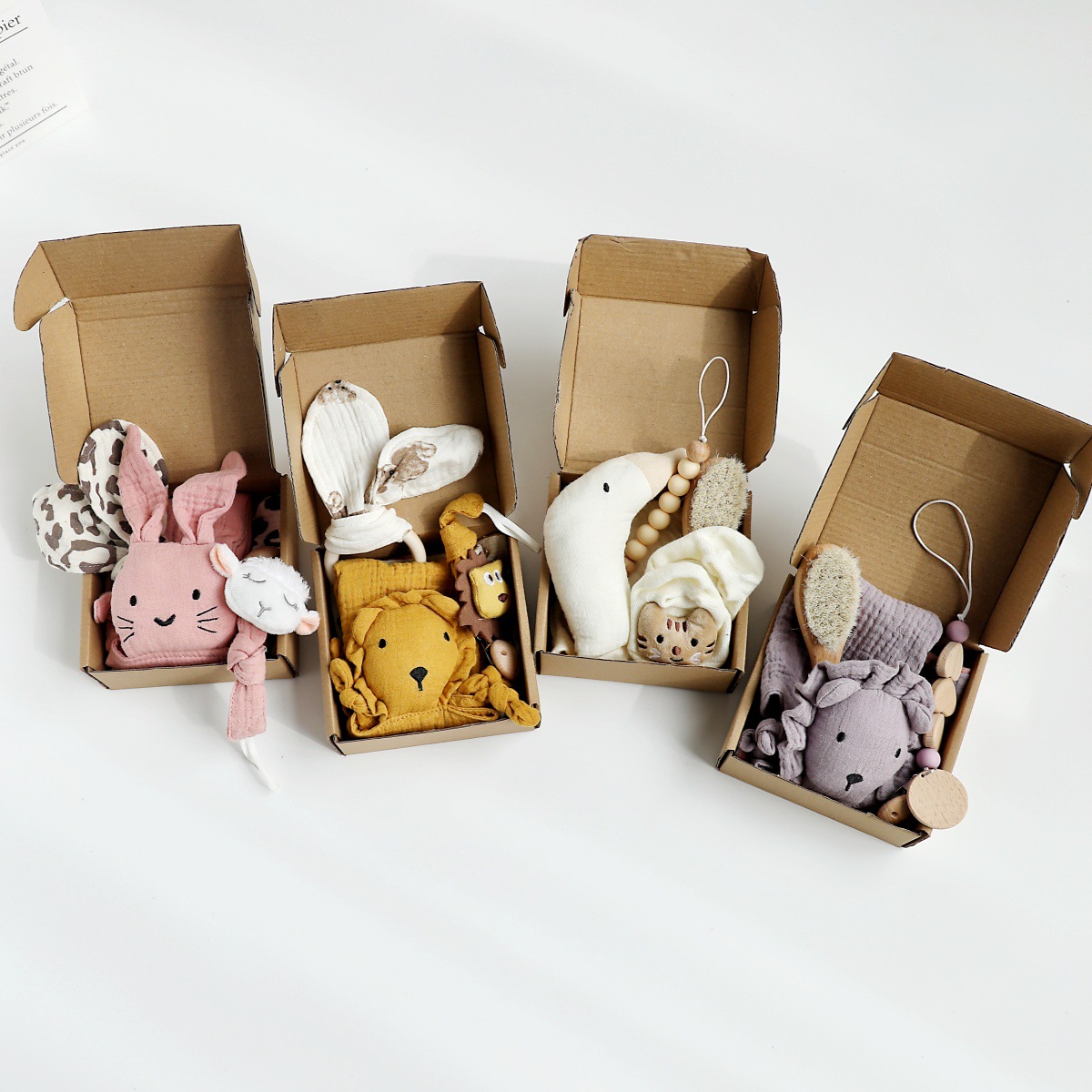 100% Cotton Lion Security Blanket Baby Shower Blanket Gift Set With Baby's Socks Baby Birth Gift Set