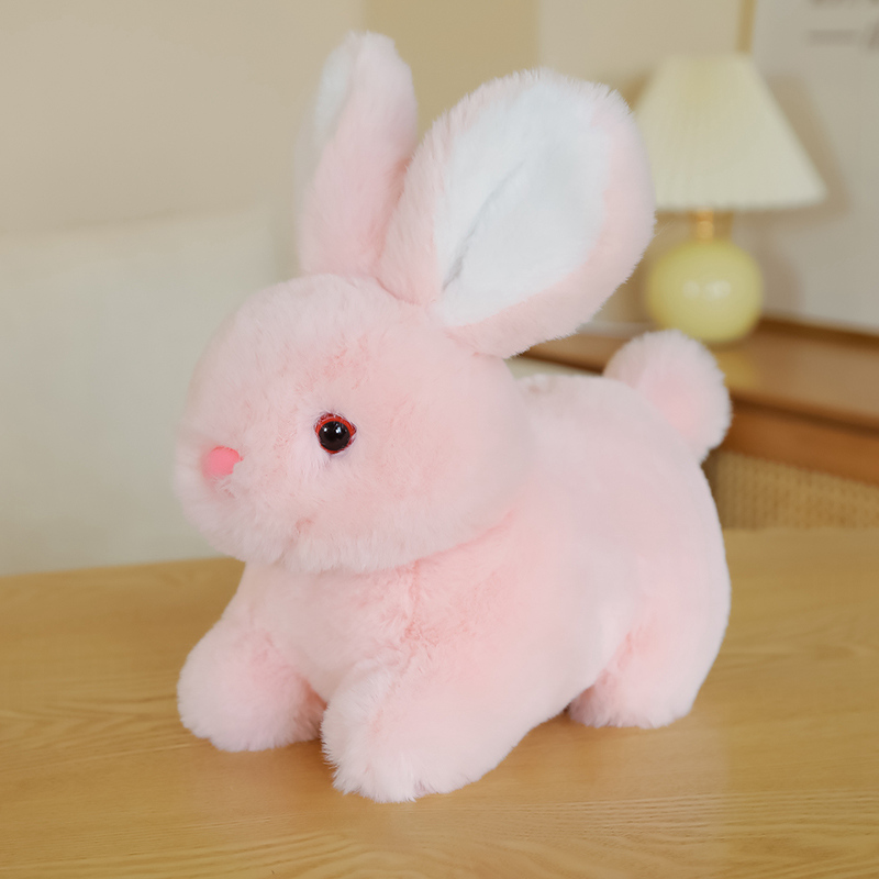 Custom Realistic Rabbit Plush Toy Stress Relief Customized Soft Stuffed Animal Bunny Doll OEM Gift Custom Design 100% Polyester