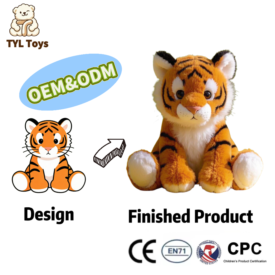 Cute Tiger Mascot Plushies Custom Plush Toys Stuffed Animal Toys for Children Amusement Park Souvenir Soft Toys Gift Wholesale