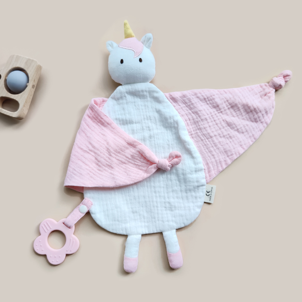 Manufacturer New Arrival Baby Blanket Snuggling Security Toy Organic Animal Toy Cum Blanket Baby Security Blanket