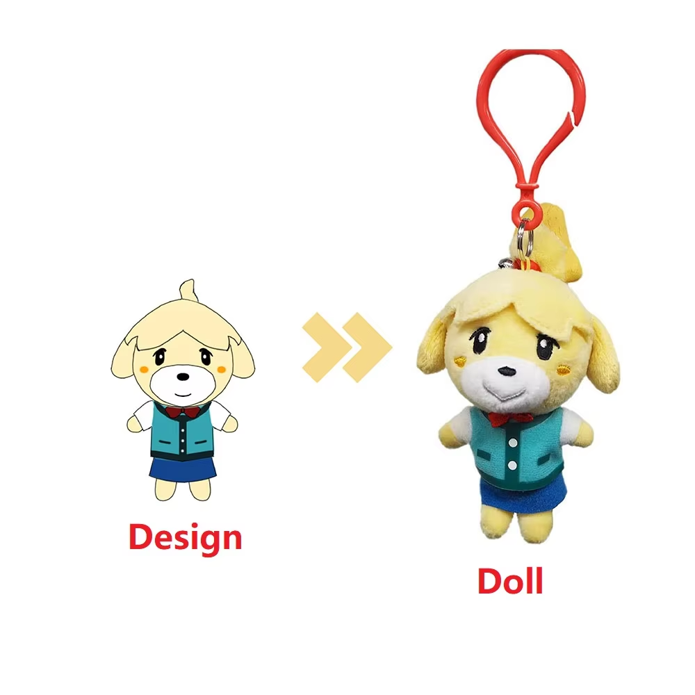 Customizable Animal Face Toy Character Keychain Toy Custom logo Custom Colour Keychain Plushie Toy for Gift