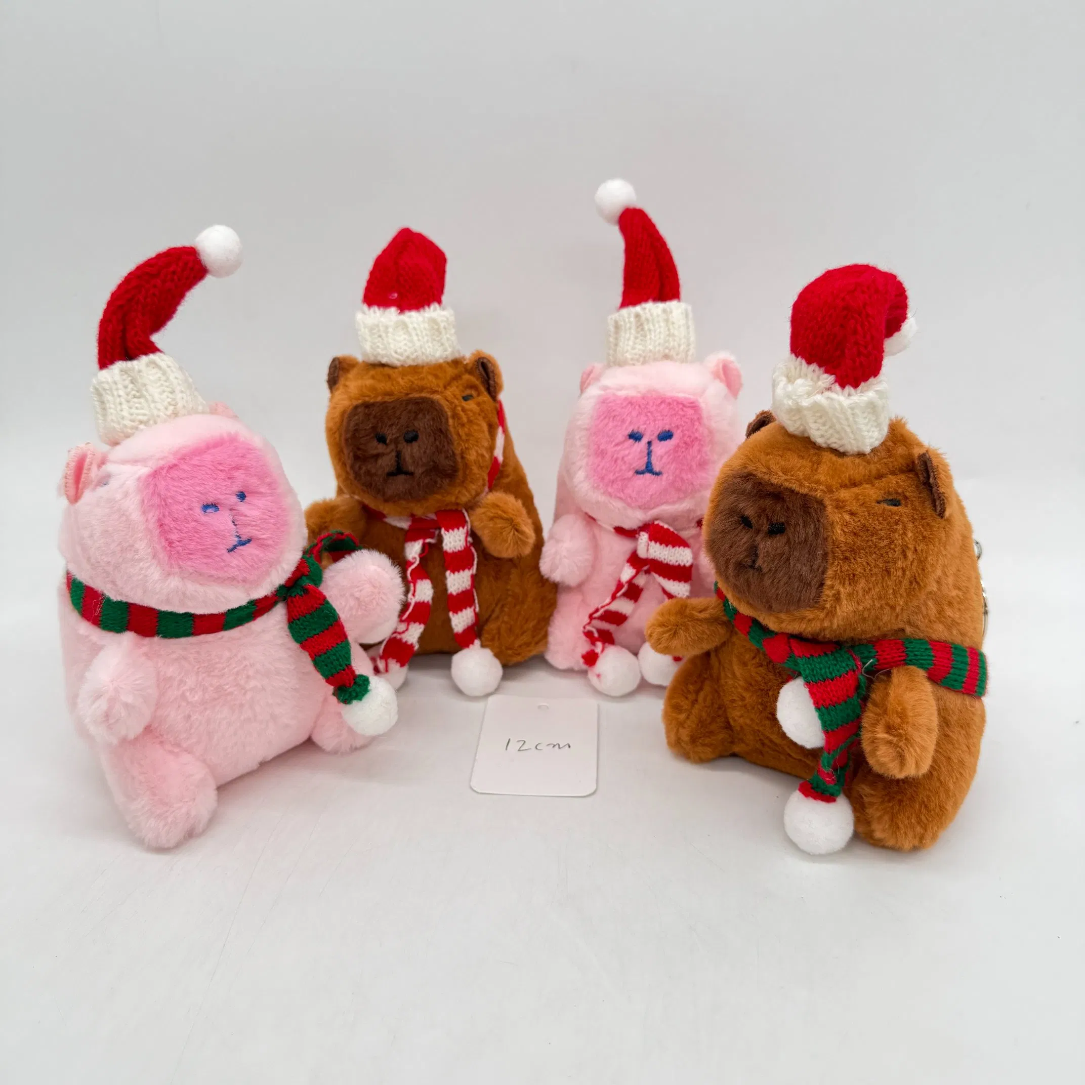 Festive Capybara Stuffed Animals Toys Christmas Plush Pendant for Backpacks and Holiday Decor