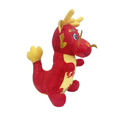 Hot Cartoon Dragon New Year Mascot Plush Toy Lucky Red Dragon Doll Plush Animal Toy Holiday Gift