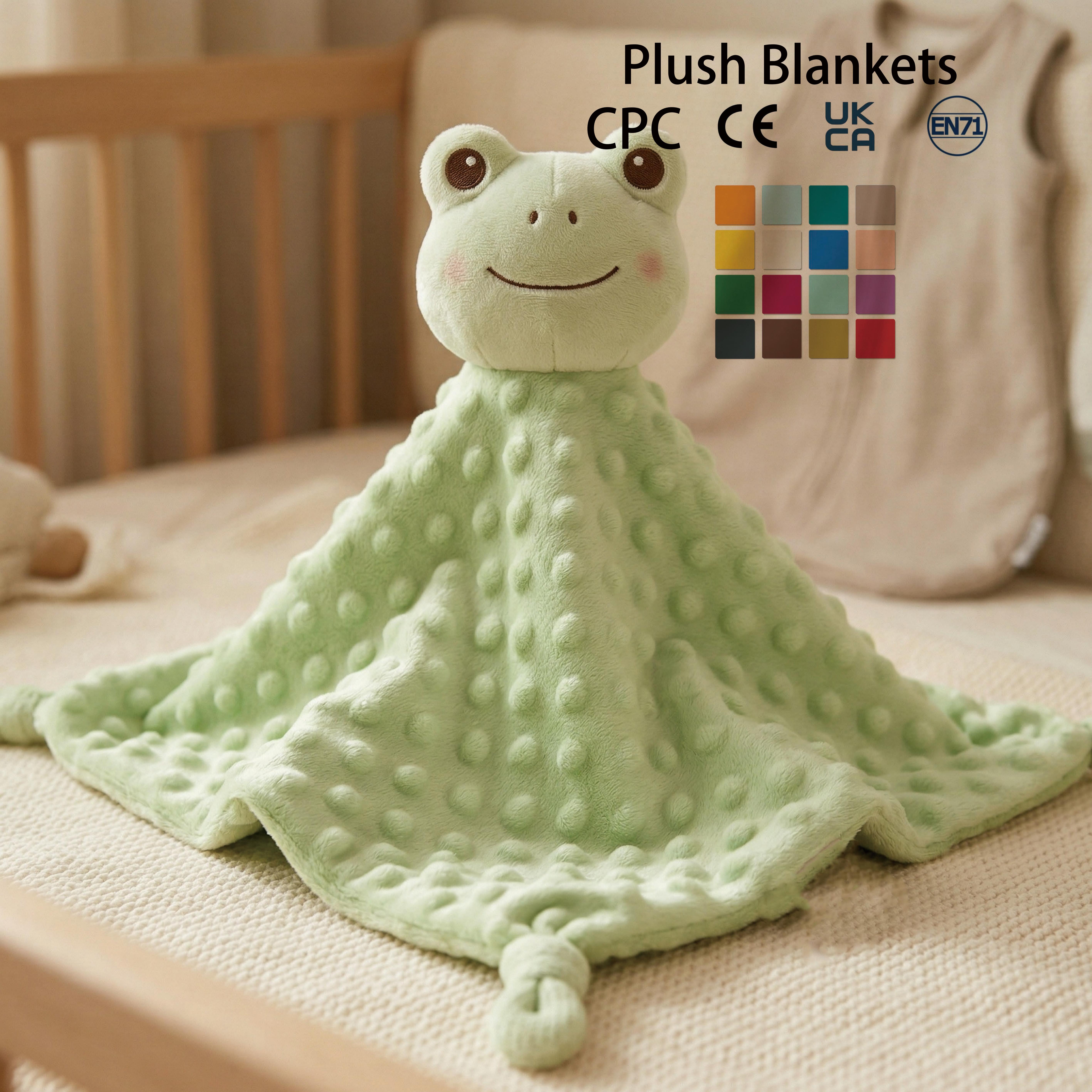 Plush Minky Dot Fox Lovey Baby Comforter Toddler Soothing Security Blanket Sensory Bedtime Kids Blanket