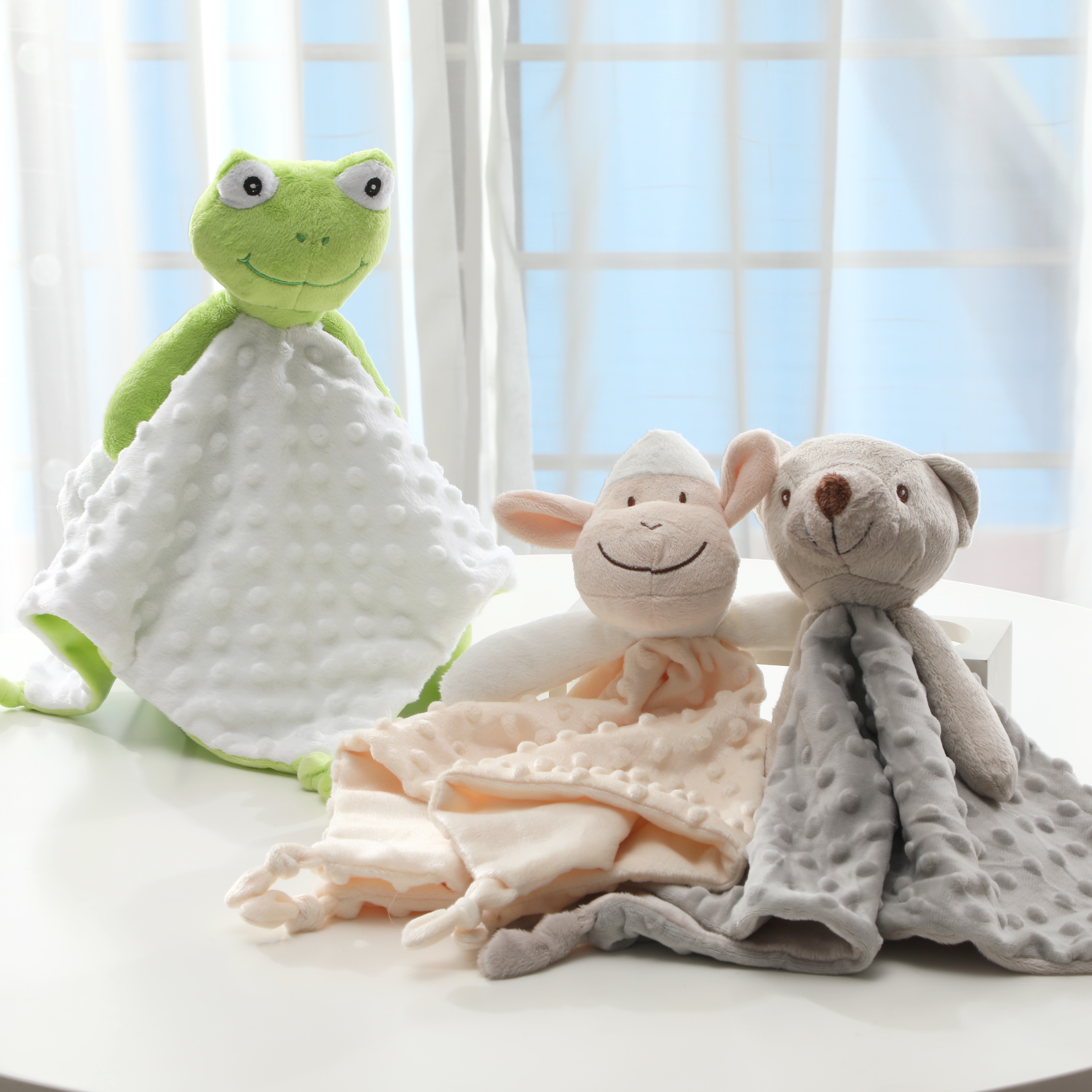100% Polyester Cashmere Polar Fleece Minky Dot Security Blanket Kid's Animal Babie's Baby Blanket
