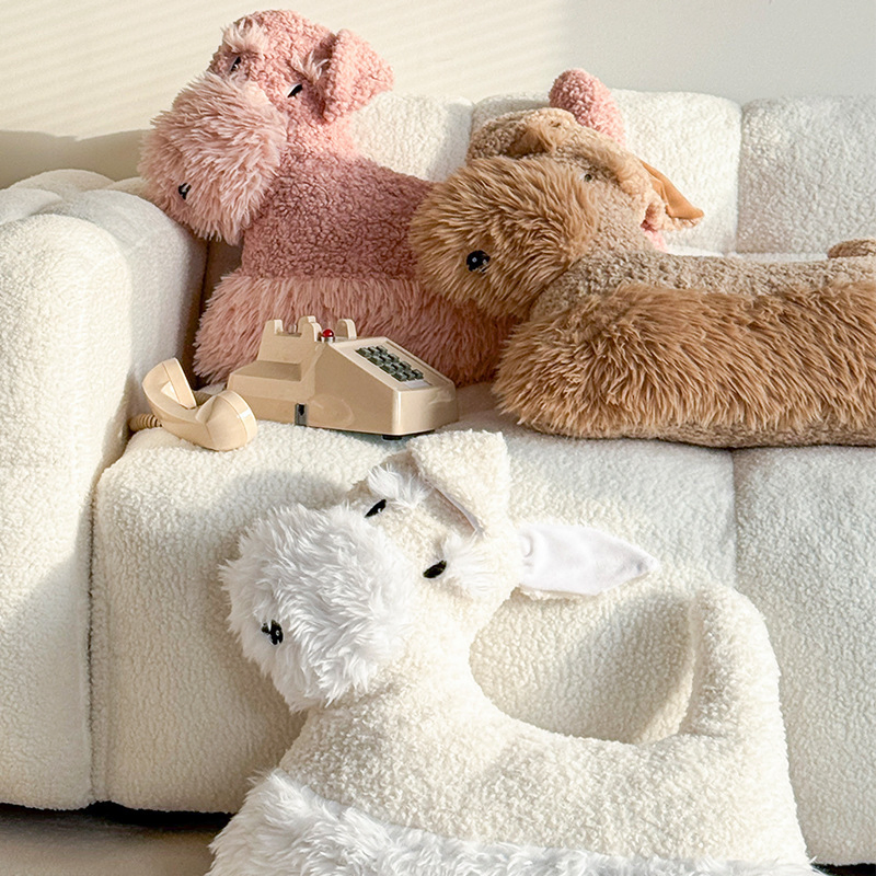 Cute Cartoon Dog Plush Throw Pillow Decorative Cushion with Insert Lumbar Support