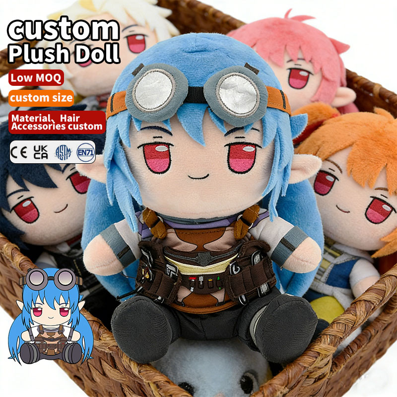 Customizable Super Soft PP Cotton Filling Anime Stuffed Doll Custom 20cm Kpop Star Plush Doll Design Your Own