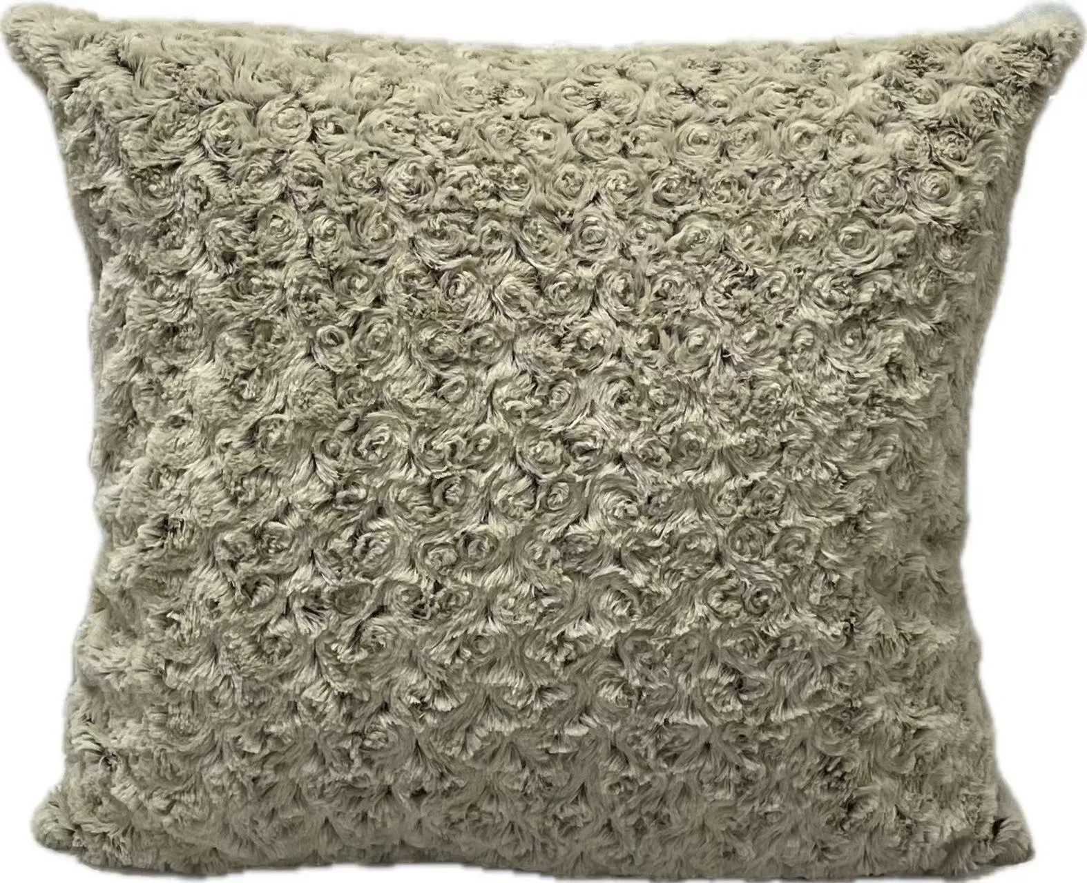 Beige Super Soft Plush Fluffy Decorative Throw Pillow Fake Fur Velvet Cushion Couch Sofa Bed Living Room