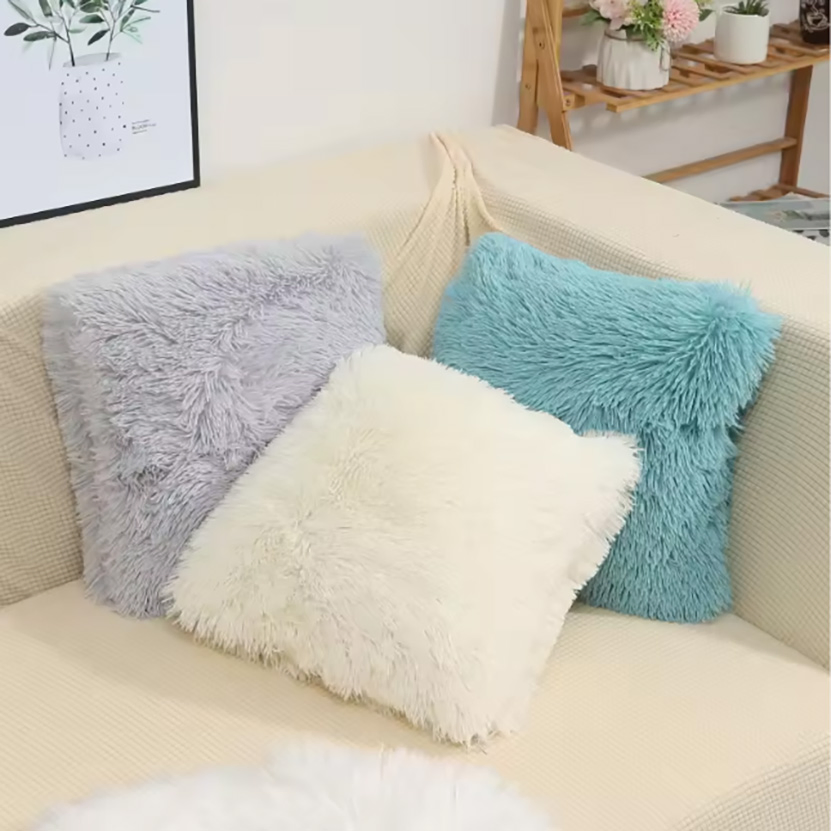 Hot Sale Fashion Double Sided Home Decor Soft Fluffy Throw Pillow Velvet Plush Sofa Pillow Cushion Home Decoration Couch Cushion