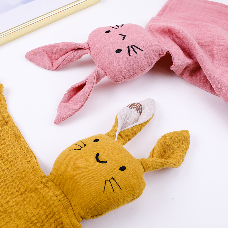 Wholesale Newborn Lovely Cute Cat Sleeping Soothing Towel Comfort Blanket Toys Security Blanket with Stuffed Animals