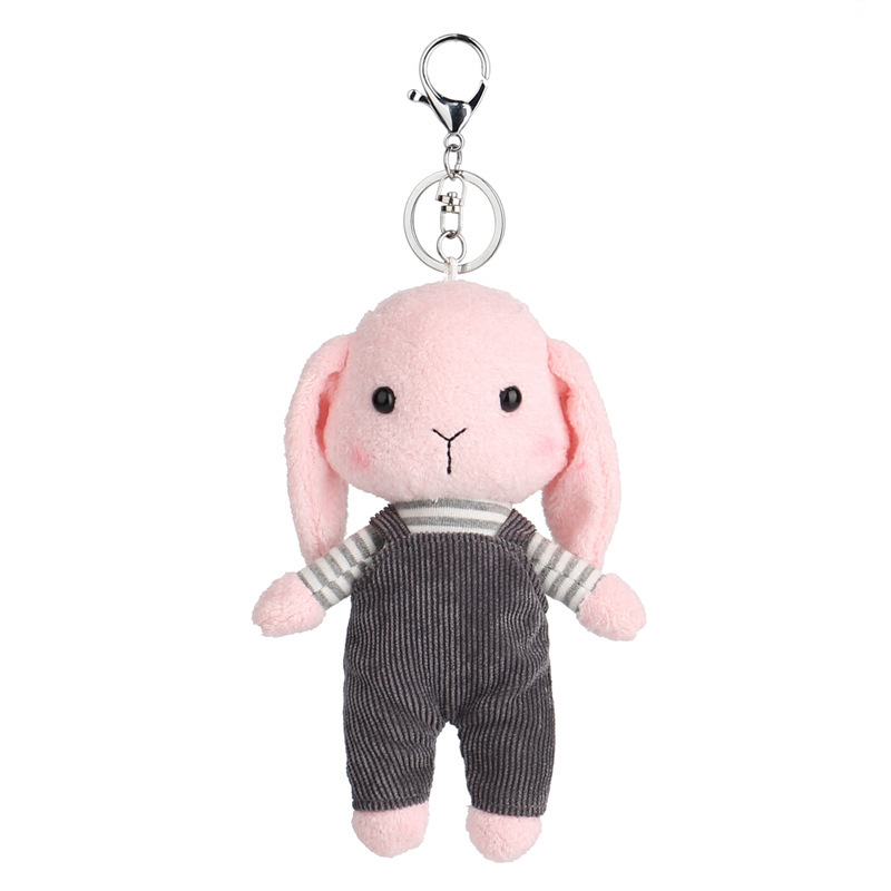 Wholesale Cute Rabbit Plush Keychain with PP Cotton Filling Animal Backpack Clip Keys/Purse Valentine Gifts Ages 7-14 11-30cm