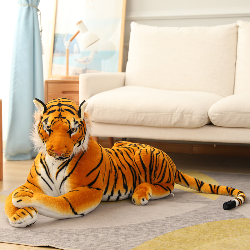 OEM Custom Giant Life-Size Siberian Tiger Stuffed Animal Soft Plush Toy With PP Cotton Filling Realistic Dropship At Cheap Price