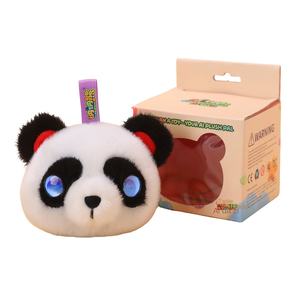 10cm Mini AI Panda Plush Keychain Interactive Voice Chat LED Eyes Emotional Companion Robot Portable Backpack Clip Kids Gift