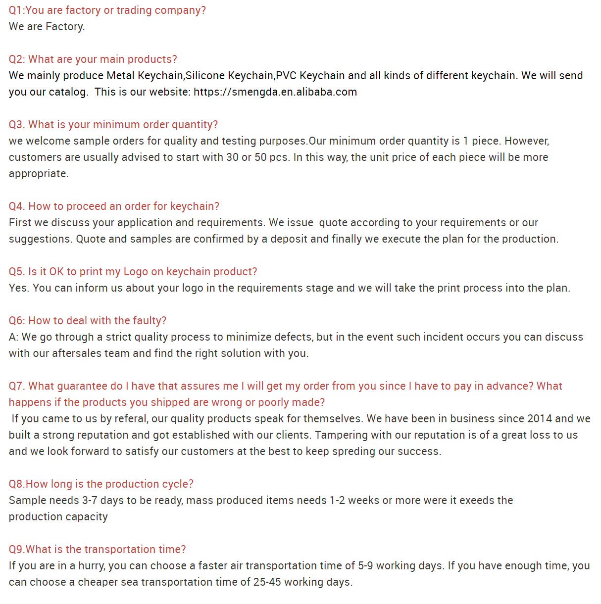 FAQ Overview
