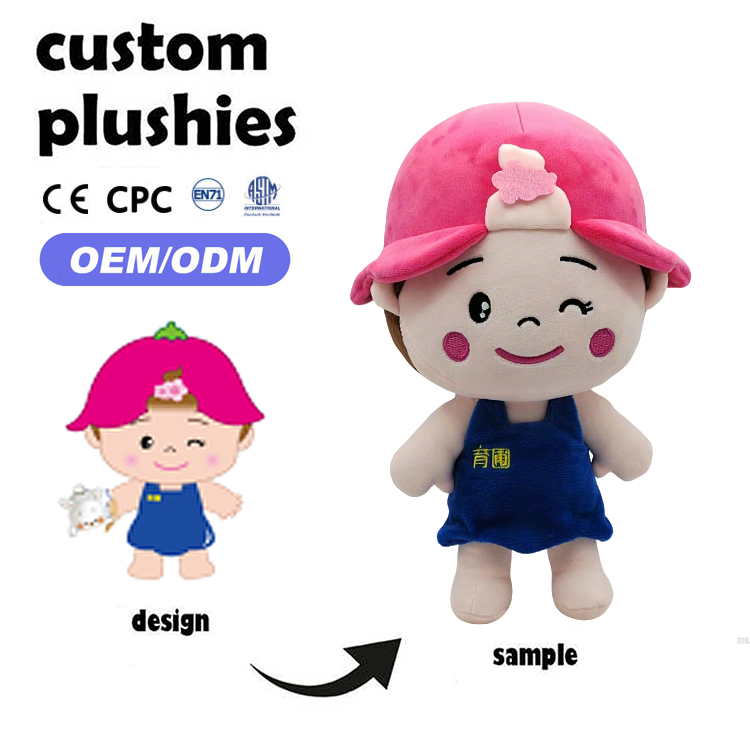 Personalized Soft Anime Plush Dolls Custom Corporate Image Character Stuffed Toys Doll for Brand Gift