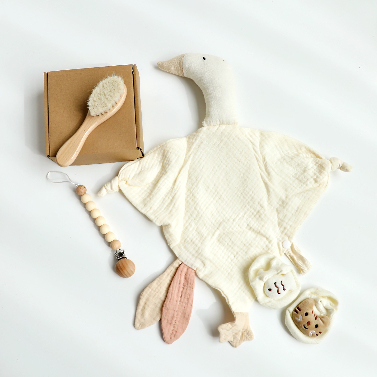 100% Cotton Lion Security Blanket Baby Shower Blanket Gift Set With Baby's Socks Baby Birth Gift Set