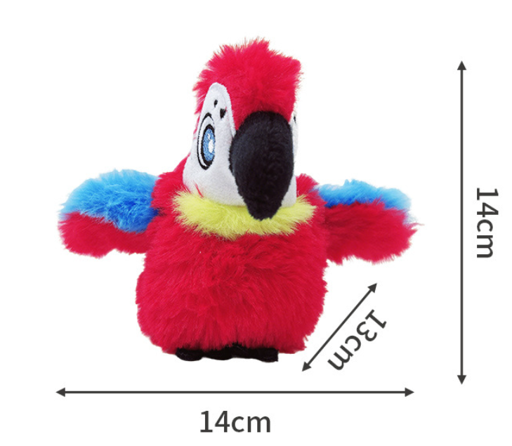 Electronic Chargeable Stuffed Animal Dancing Bird Plush Toy Funny Animated Bird Shake Wing Talking Parrot Dog Toys