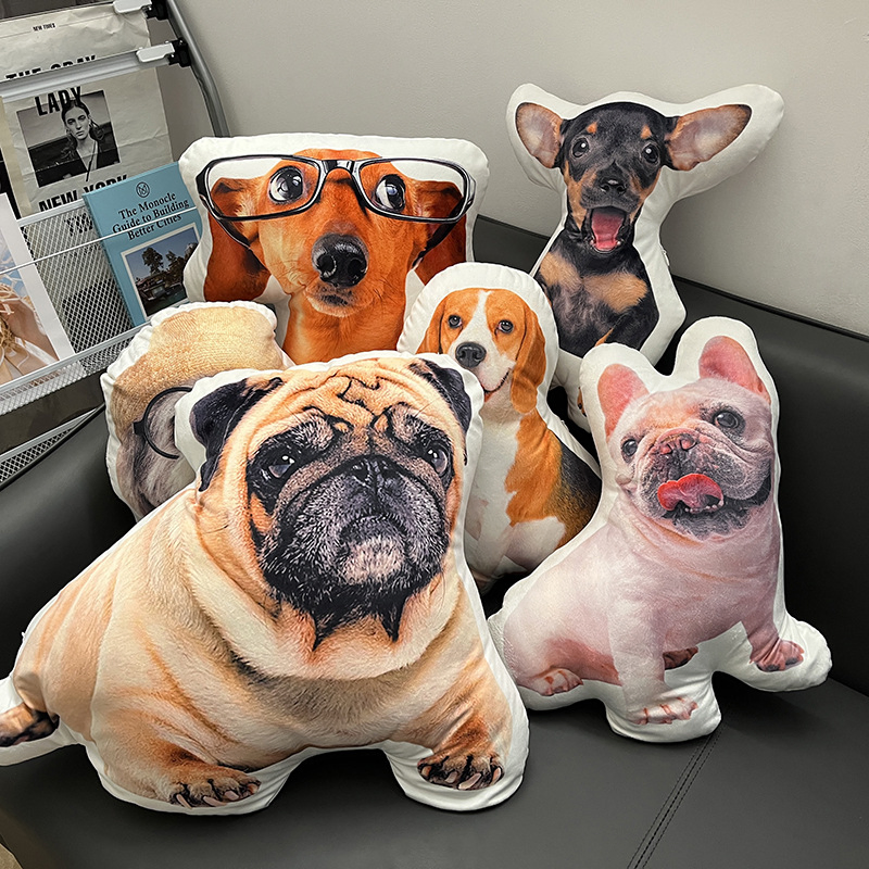 Weighted Stuffed Plush Animals Pillow Custom Printed Puppy Kids Gift Throw Cushion